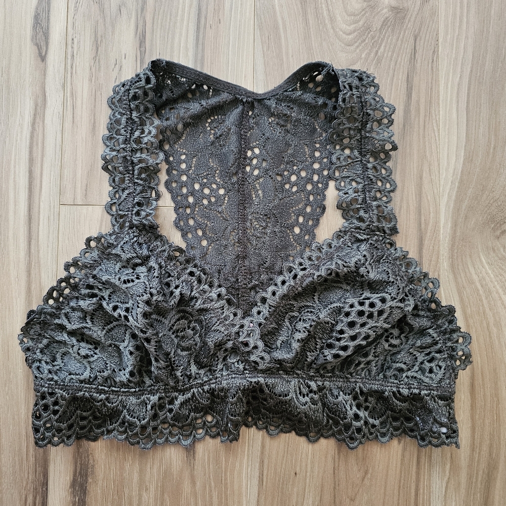 Altar'd State Dark Olive Green Lace Bralette Size Medium